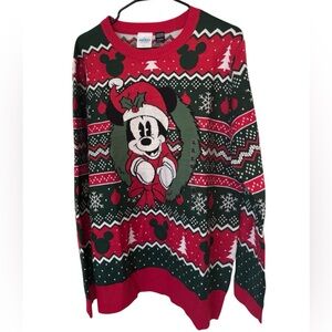 Disney Mickey and Friends Festive Sweater - Red and Green